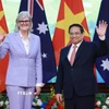 Thủ tướng Phạm Minh Chính hội kiến Toàn quyền Australia Sam Mostyn. (Ảnh: Dương Giang/TTXVN)