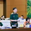 Đại tướng Phan Văn Giang, Phó Thủ tướng, Bộ trưởng Bộ Quốc phòng phát biểu. (Ảnh: Doãn Tấn/TTXVN)