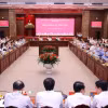 Hội nghị lần thứ sáu Ban Chấp hành Đảng bộ thành phố Hà Nội khóa XVIII thông qua Chương trình. (Ảnh: Văn Điệp/TTXVN)