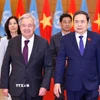 Chủ tịch Quốc hội Trần Thanh Mẫn tiếp Tổng Thư ký Liên hợp quốc António Guterres. (Ảnh: Doãn Tấn/TTXVN)