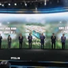 Đại diện lãnh đạo các Bộ ngành, thành phố Đà Nẵng và chủ đầu tư thực hiện nghi thức khởi động dự án. (Ảnh: Quốc Dũng/TTXVN)