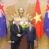 Chủ tịch Quốc hội Trần Thanh Mẫn đón Chủ tịch Quốc hội New Zealand Gerry Brownlee. (Ảnh: Doãn Tấn/TTXVN)