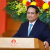 Thủ tướng Phạm Minh Chính phát biểu tại buổi tọa đàm với các doanh nghiệp châu Âu. (Ảnh: Dương Giang/TTXVN)