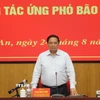 Thủ tướng Phạm Minh Chính trực tiếp chỉ đạo ứng phó bão số 5. (Ảnh: Văn Tý/TTXVN)