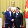 Chủ tịch nước Lương Cường tiếp ngài Vladislav Valerievich Shappha, Thống đốc tỉnh Kaluga, Liên bang Nga. (Ảnh: Lâm Khánh/TTXVN)