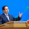 Thủ tướng Phạm Minh Chính phát biểu tại buổi gặp mặt Gương mặt trẻ Việt Nam tiêu biểu, triển vọng và cán bộ Đoàn tiêu biểu. (Ảnh: Dương Giang/TTXVN)