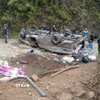 Hiện trường vụ tai nạn. (Ảnh: TTXVN phát)