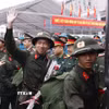Thanh niên lên đường nhập ngũ. (Ảnh: Văn Điệp/TTXVN)