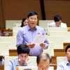 Đại biểu Quốc hội tỉnh Vĩnh Phúc Trần Văn Tiến phát biểu. (Ảnh: Phạm Kiên/TTXVN)