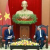 Tổng Bí thư Tô Lâm tiếp ông Chey Tae Won, Chủ tịch Tập đoàn SK, Hàn Quốc. (Ảnh: Thống Nhất/TTXVN)