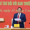 Bí thư Đảng ủy, Thủ tướng Chính phủ Phạm Minh Chính phát biểu. (Ảnh: Dương Giang/TTXVN)