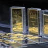 Vàng miếng được bày bán tại sàn giao dịch ở Seoul, Hàn Quốc. (Ảnh: Yonhap/TTXVN)