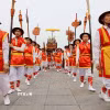 Nghi lễ rước kiệu về Đền Hùng trong dịp Giỗ Tổ Hùng Vương - Lễ hội Đền Hùng là nghi lễ truyền thống được các xã vùng ven di tích duy trì, bảo tồn hàng ngàn năm nay. (Ảnh: Tạ Toàn/TTXVN)