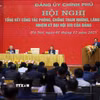 Thủ tướng Phạm Minh Chính phát biểu chỉ đạo Hội nghị của Đảng ủy Chính phủ tổng kết công tác phòng, chống tham nhũng, lãng phí, tiêu cực. (Ảnh: Dương Giang/TTXVN)
