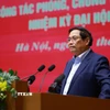 Thủ tướng Phạm Minh Chính phát biểu chỉ đạo Hội nghị của Đảng ủy Chính phủ tổng kết công tác phòng, chống tham nhũng, lãng phí, tiêu cực. (Ảnh: Dương Giang/TTXVN)