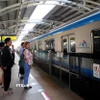 Khách chờ tàu metro tuyến số 1 tại ga Thảo Điền, thành phố Thủ Đức. (Ảnh: Hồng Đạt/TTXVN)