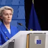 Chủ tịch Ủy ban châu Âu Ursula von der Leyen phát biểu tại Brussels, Bỉ. (Ảnh: IRNA/TTXVN)