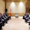 Tổng Bí thư Tô Lâm tiếp lãnh đạo một số doanh nghiệp tiêu biểu của Azerbaijan. (Ảnh: Thống Nhất/TTXVN)