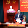 Thượng tướng Trịnh Văn Quyết phát biểu tại buổi làm việc. (Ảnh: Quang Cường/TTXVN)