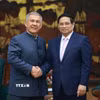 Thủ tướng Phạm Minh Chính tiếp ông Rustam Minnikhanov, người đứng đầu Cộng hòa Tatarstan thuộc Liên bang Nga. (Ảnh: Dương Giang/TTXVN)