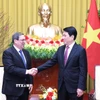 Chủ tịch nước Lương Cường tiếp Đặc phái viên Đảng Cộng sản Cuba, Nhà nước Cộng hòa Cuba, Ủy viên Bộ Chính trị, Bộ trưởng Ngoại giao Cuba Bruno Rodríguez Parrilla. (Ảnh: Lâm Khánh/TTXVN)