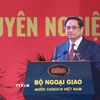 Thủ tướng Phạm Minh Chính phát biểu chỉ đạo tại Đại hội đại biểu Đảng bộ Bộ Ngoại giao lần thứ I, nhiệm kỳ 2025-2030. (Ảnh: Dương Giang/TTXVN)