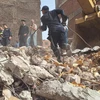 Hiện trường vụ sập nhà tại Ai Cập. (Nguồn: Xinhua)
