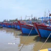 Các tàu bè neo đậu tại cảng cá Ninh Cơ. (Ảnh: Công Luật/TTXVN)