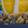 Sầu riêng được bày bán tại chợ Tân Phát Địa. (Ảnh: Quang Hưng/TTXVN)
