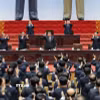 Nhà lãnh đạo Triều Tiên Kim Jong Un (thứ 4, trái) tại kỳ họp thứ nhất của Quốc hội tại Bình Nhưỡng, ngày 22/3/2026. (Ảnh: Yonhap/TTXVN)