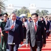 Tổng Bí thư Tô Lâm cùng Tổng Bí thư, Chủ tịch nước Lào Thongloun Sisoulith dự khánh thành Công viên Hữu nghị Lào-Việt Nam. (Ảnh: Thống Nhất/TTXVN)