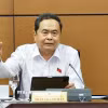 Chủ tịch Quốc hội Trần Thanh Mẫn, đại biểu Quốc hội Thành phố Hồ Chí Minh phát biểu. (Ảnh: Doãn Tấn/TTXVN)