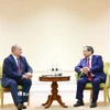 Thủ tướng Phạm Minh Chính tiếp đồng chí Gennady Zyuganov, Chủ tịch Đảng Cộng sản Liên bang Nga. (Ảnh: Dương Giang/TTXVN)