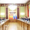 Thủ tướng Phạm Minh Chính hội đàm với Thủ tướng Liên bang Nga Mikhail Mishustin. (Ảnh: Dương Giang/TTXVN)