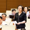 Bộ trưởng Bộ Nội vụ Phạm Thị Thanh Trà phát biểu giải trình, làm rõ một số vấn đề đại biểu Quốc hội nêu. (Ảnh: Doãn Tấn/TTXVN)