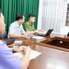 Đối tượng Chau Chan Nô khai nhận tại Cơ quan Công an. (Ảnh: TTXVN phát)