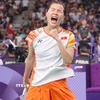 Tay vợt Nguyễn Thùy Linh. (Ảnh: Hoàng Linh/TTXVN)