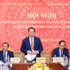 Ông Nguyễn Trọng Nghĩa, Ủy viên Bộ Chính trị, Bí thư Trung ương Đảng, Trưởng Ban Tuyên giáo và Dân vận Trung ương phát biểu tại Lễ ký kết. (Ảnh: Phương Hoa/TTXVN)