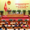Kỳ họp chuyên đề lần thứ 27 Hội đồng nhân dân thành phố Hà Nội khóa XVI, nhiệm kỳ 2021-2026. (Ảnh: Văn Điệp/TTXVN)
