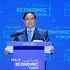 Thủ tướng Phạm Minh Chính phát biểu tại Diễn đàn Kinh tế mùa Thu 2025. (Ảnh: Dương Giang/TTXVN)