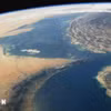 Hình ảnh eo biển Hormuz được quan sát từ vệ tinh. (Ảnh: Getty Images/TTXVN)