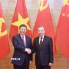 Tổng Bí thư Tô Lâm và Tổng Bí thư, Chủ tịch nước Trung Quốc Tập Cận Bình. (Ảnh: Thống Nhất/TTXVN)