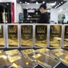 Vàng miếng tại sàn giao dịch ở Seoul, Hàn Quốc. (Ảnh: Yonhap/TTXVN)