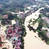 Xã Nhất Tiến, huyện Bắc Sơn, Lạng Sơn, nhiều khu vực bị ngập sâu. (Ảnh: TTXVN phát)