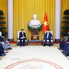 Chủ tịch nước Lương Cường tiếp Đại sứ, Đại biện các nước ASEAN và Timor Leste tại Việt Nam. (Ảnh: Lâm Khánh/TTXVN)
