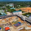 Dự án Trường Phổ thông nội trú liên cấp tiểu học và trung học cơ sở Hương Khê khi hoàn thành sẽ đáp ứng nhu cầu học tập cho khoảng 1.200 học sinh. (Ảnh: Hữu Quyết/TTXVN)