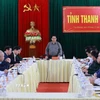 Thủ tướng Phạm Minh Chính làm việc với Ban Thường vụ Tỉnh ủy Thanh Hóa về tình hình phát triển kinh tế-xã hội. (Ảnh: Dương Giang/TTXVN)