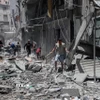 Cảnh đổ nát do chiến sự tại Dải Gaza. (Ảnh: THX/TTXVN)