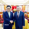 Tổng Bí thư Tô Lâm tiếp Chủ tịch Quốc hội Đại Hàn Dân Quốc Woo Won Shik. (Ảnh: Thống Nhất/TTXVN)
