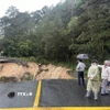 Đèo Mimosa bị sạt lở nghiêm trọng. (Ảnh: Chu Quốc Hùng/TTXVN)